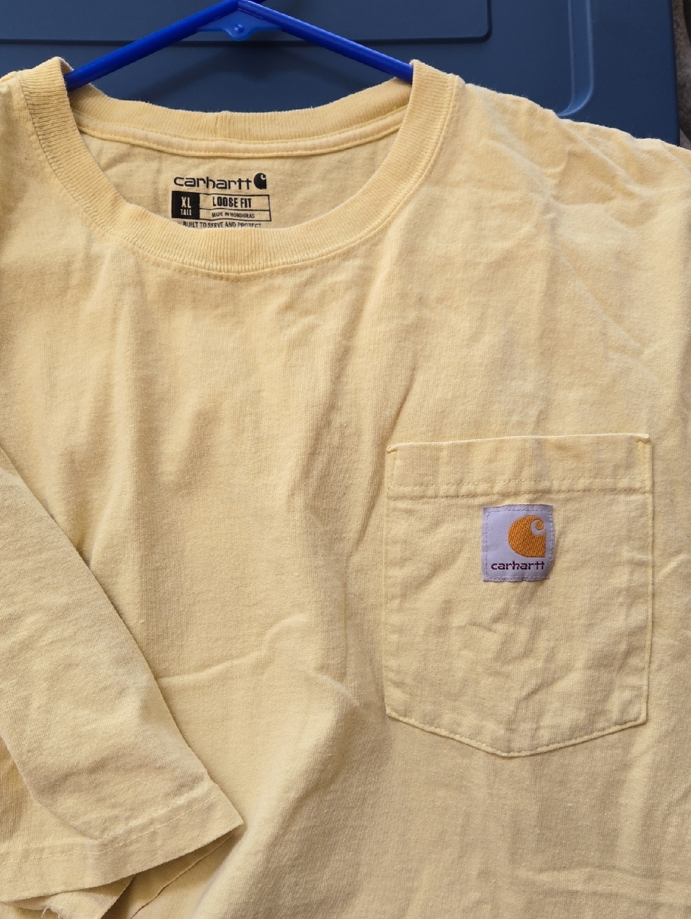 CARHARTT Loose FIT XL Tall Short Sleeve Tee Pale Yellow EUC. (BIN 004)